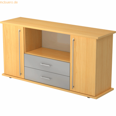 4032062133002 - PRO KAPA SB Sideboard mit Türen + Schüben - Buche Sideboard Relinggriff Kunststoff