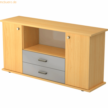 4032062133019 - PRO KAPA SB Sideboard mit Türen + Schüben - Buche Sideboard Streifengriff Kunststoff