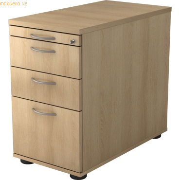 4032062162804 - PRO SIGNA SC40 BM - Rollcontainer Holz Eiche mit Hängeregistratur Bogengriff Metall