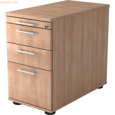 4032062122020 - PRO SIGNA SC40 RE - Rollcontainer Holz Nussbaum mit Hängeregistratur Relinggriff Kunststoff