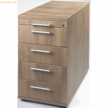 4032062015209 - HAMMERBACHER Solid Standcontainer nussbaum 5 Auszüge 428 x 800 x 720 - 760 cm