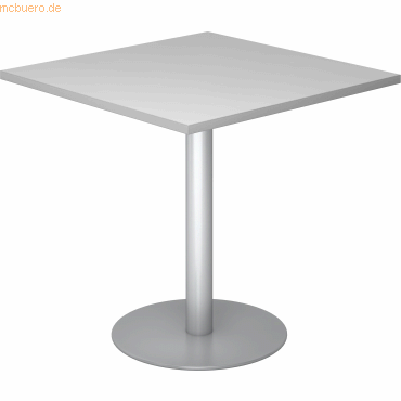 4032062157305 - Besprechungstisch LxB 800 x 800 mm 755 mm hoch Gestell silber Platte lichtgrau 4032062157305 - Besprechungstisch LxB 800 x 800 mm 755 mm hoch Gestell silber Platte lichtgrau