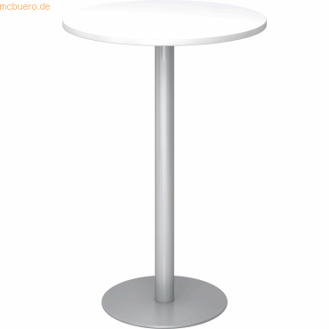 4032062166710 - Stehtisch VSTH08 W S 1116cm (H) 80x80cm (BxT) rund weiß silber 4032062166710 Hammerbacher 4032062166710 - Stehtisch VSTH08 W S 1116cm (H) 80x80cm (BxT) rund weiß silber 4032062166710 Hammerbacher