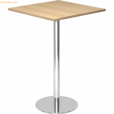 4032062166765 - Stehtisch LxB 800 x 800 mm 1116 mm hoch Gestell verchromt Platte Eiche-Dekor 4032062166765 - Stehtisch LxB 800 x 800 mm 1116 mm hoch Gestell verchromt Platte Eiche-Dekor