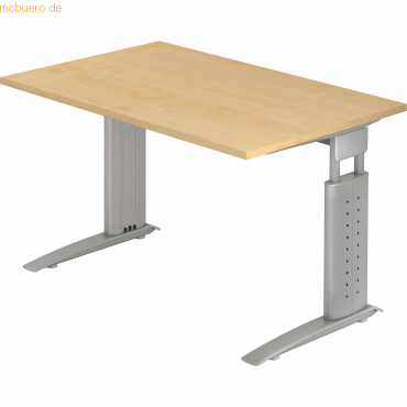 4032062139998 - HAMMERBACHER US12 höhenverstellbarer Schreibtisch ahorn rechteckig C-Fuß-Gestell silber 1200 x 800 cm