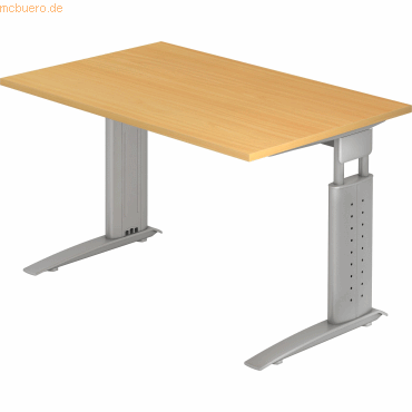 4032062140765 - HAMMERBACHER US12 höhenverstellbarer Schreibtisch buche rechteckig C-Fuß-Gestell silber 1200 x 800 cm 4032062140765 - HAMMERBACHER US12 höhenverstellbarer Schreibtisch buche rechteckig C-Fuß-Gestell silber 1200 x 800 cm