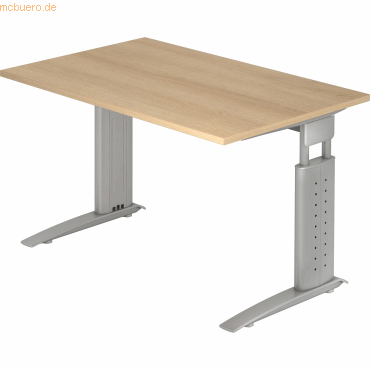 4032062164624 - HAMMERBACHER US12 höhenverstellbarer Schreibtisch eiche rechteckig C-Fuß-Gestell silber 1200 x 800 cm 4032062164624 - HAMMERBACHER US12 höhenverstellbarer Schreibtisch eiche rechteckig C-Fuß-Gestell silber 1200 x 800 cm