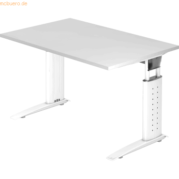 4032062140819 - HAMMERBACHER US12 höhenverstellbarer Schreibtisch weiß rechteckig C-Fuß-Gestell weiß 1200 x 800 cm