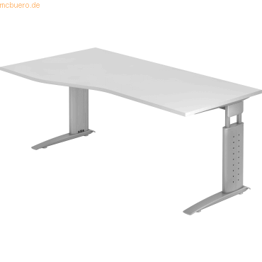 4032062141281 - Freiformtisch TARVIS B 1800 x T 800 1000 x H 680-860 mm Gestell silber weiß 4032062141281 - Freiformtisch TARVIS B 1800 x T 800 1000 x H 680-860 mm Gestell silber weiß