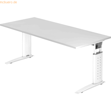 4032062141052 - HAMMERBACHER US19 höhenverstellbarer Schreibtisch weiß rechteckig C-Fuß-Gestell weiß 1800 x 800 cm