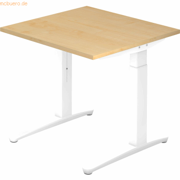 4032062168950 - eurokraft pro ANNY - Schreibtisch mit C-Fußgestell höhenverstellbar 650 - 850 mm Breite 800 mm Ahorn-Dekor weiß 4032062168950 - eurokraft pro ANNY - Schreibtisch mit C-Fußgestell höhenverstellbar 650 - 850 mm Breite 800 mm Ahorn-Dekor weiß