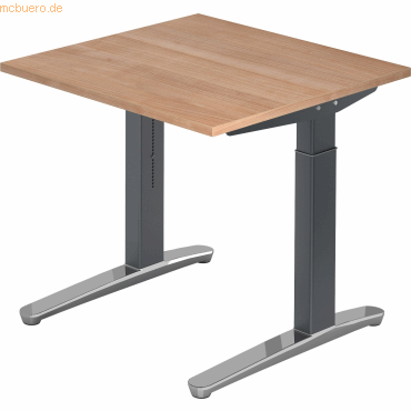 4032062172032 - PRO XTRA XB 8 GC Schreibtisch - Nussbaum 80 x 80 höhenverstellbar