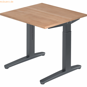 4032062172049 - PRO XTRA XB 8 GG Schreibtisch - Nussbaum 80 x 80 höhenverstellbar