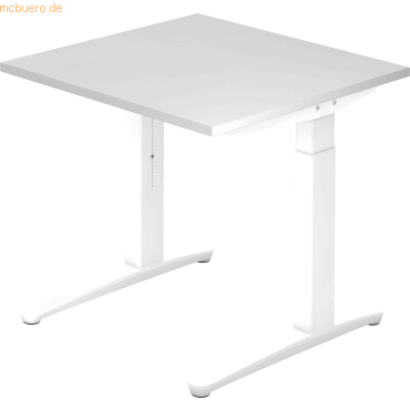 4032062169094 - eurokraft pro ANNY - Schreibtisch mit C-Fußgestell höhenverstellbar 650 - 850 mm Breite 800 mm weiß   weiß