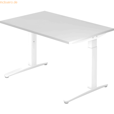 4032062169346 - eurokraft pro ANNY - Schreibtisch mit C-Fußgestell höhenverstellbar 650 - 850 mm Breite 1200 mm weiß   weiß