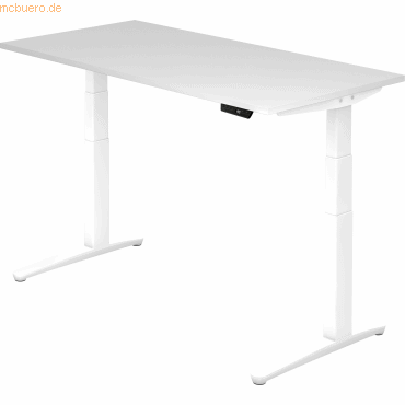 4032062168721 - HAMMERBACHER XBHM16 elektrisch höhenverstellbarer Schreibtisch weiß rechteckig C-Fuß-Gestell weiß 1600 x 800 cm