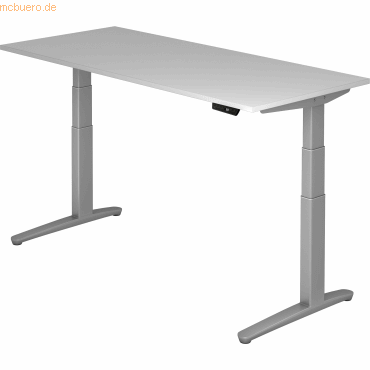 4032062168783 - Schreibtisch TOPAS LINE elektrisch höhenverstellbar C-Fuß B 1800 x T 800 x H 650-1300 mm lichtgrau weißaluminium + Memoryschalter Kabelkanal 4032062168783 - Schreibtisch TOPAS LINE elektrisch höhenverstellbar C-Fuß B 1800 x T 800 x H 650-1300 mm lichtgrau weißaluminium + Memoryschalter Kabelkanal