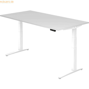 4032062171370 - HAMMERBACHER XBHM2E elektrisch höhenverstellbarer Schreibtisch weiß rechteckig C-Fuß-Gestell weiß 2000 x 1000 cm 4032062171370 - HAMMERBACHER XBHM2E elektrisch höhenverstellbarer Schreibtisch weiß rechteckig C-Fuß-Gestell weiß 2000 x 1000 cm