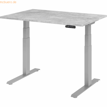 4032062186008 - HAMMERBACHER XDKB12 elektrisch höhenverstellbarer Schreibtisch beton rechteckig C-Fuß-Gestell silber 1200 x 800 cm 4032062186008 - HAMMERBACHER XDKB12 elektrisch höhenverstellbarer Schreibtisch beton rechteckig C-Fuß-Gestell silber 1200 x 800 cm