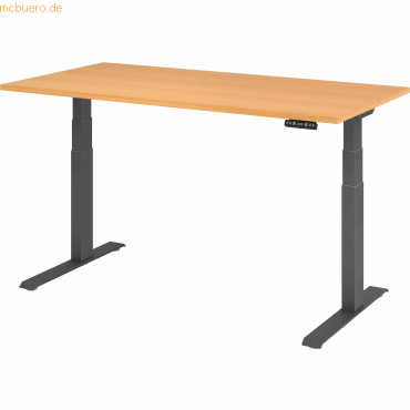4032062185810 - Schreibtisch Basic VXDKB16 6 G höhenverstellbar 64-129cm (H) rechteckig buche graphit 4032062185810 Hammerbacher 4032062185810 - Schreibtisch Basic VXDKB16 6 G höhenverstellbar 64-129cm (H) rechteckig buche graphit 4032062185810 Hammerbacher