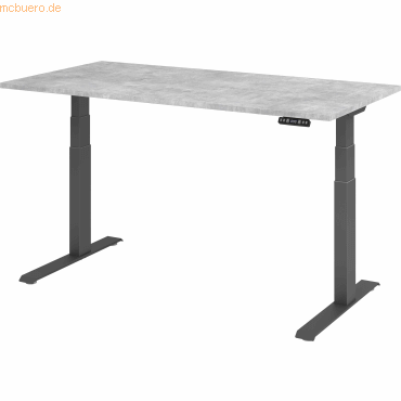 4032062186015 - HAMMERBACHER XDKB16 elektrisch höhenverstellbarer Schreibtisch beton rechteckig C-Fuß-Gestell grau 1600 x 800 cm 4032062186015 - HAMMERBACHER XDKB16 elektrisch höhenverstellbarer Schreibtisch beton rechteckig C-Fuß-Gestell grau 1600 x 800 cm