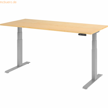 mcbuero.de Sitz-Steh-Schreibtisch elektrisch 180x80cm Ahorn/Silber