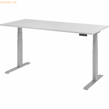 mcbuero.de Sitz-Steh-Schreibtisch elektrisch 180x80cm Grau/Silber