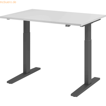 mcbuero.de Sitz-Steh-Schreibtisch elektrisch 120x80cm Grau/Graphit