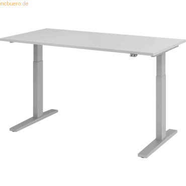 4032062182383 - Sitz-Steh-Schreibtisch VXMKA16 5 S elektrisch höhenverstellbar 70 - 120cm (H) 160cmx80cm (BxT) rechteckig lichtgrau   Silber