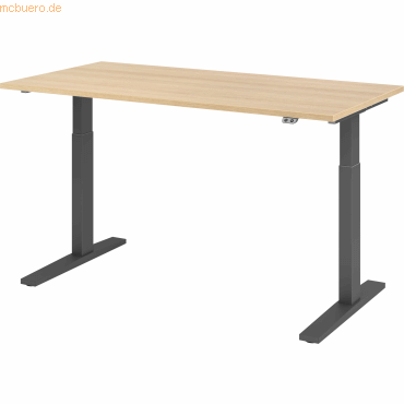 4032062185612 - Sitz-Steh-Schreibtisch VXMKA16 E G elektrisch höhenverstellbar 70-120cm (H) 160x80cm (BxT) rechteckig eiche graphit 403206 4032062185612 - Sitz-Steh-Schreibtisch VXMKA16 E G elektrisch höhenverstellbar 70-120cm (H) 160x80cm (BxT) rechteckig eiche graphit 403206