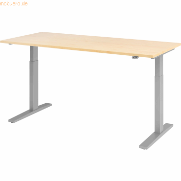 mcbuero.de Sitz-Steh-Schreibtisch elektrisch 180x80cm Ahorn/Silber