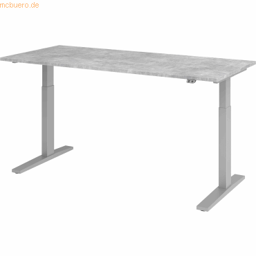 mcbuero.de Sitz-Steh-Schreibtisch elektrisch 180x80cm Beton/Silber