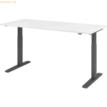 4032062185704 - Sitz-Steh-Schreibtisch VXMKA19 W G elektrisch höhenverstellbar 70-120cm (H) 180x80cm (BxT) rechteckig weiß graphit 4032062 4032062185704 - Sitz-Steh-Schreibtisch VXMKA19 W G elektrisch höhenverstellbar 70-120cm (H) 180x80cm (BxT) rechteckig weiß graphit 4032062