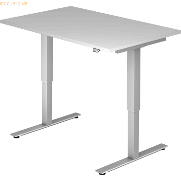 mcbuero.de Sitz-Steh-Schreibtisch elektrisch 120x80cm Grau/Silber