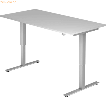 mcbuero.de Sitz-Steh-Schreibtisch elektrisch 160x80cm Grau/Silber