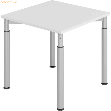 mcbuero.de Schreibtisch 80x80cm Grau/Silber