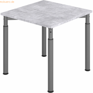 mcbuero.de Schreibtisch 80x80cm Beton/Graphit