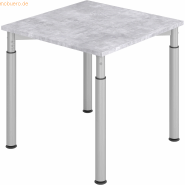 4032062184677 - HAMMERBACHER YS08 höhenverstellbarer Schreibtisch beton quadratisch 4-Fuß-Gestell silber 800 x 800 cm 4032062184677 - HAMMERBACHER YS08 höhenverstellbarer Schreibtisch beton quadratisch 4-Fuß-Gestell silber 800 x 800 cm