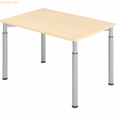 4032062183717 - VERA-ZWO - Schreibtisch mit 4-Fuß-Gestell höhenverstellbar BxT 1200 x 800 mm Platte Ahorn-Dekor Gestell alusilber 4032062183717 - VERA-ZWO - Schreibtisch mit 4-Fuß-Gestell höhenverstellbar BxT 1200 x 800 mm Platte Ahorn-Dekor Gestell alusilber