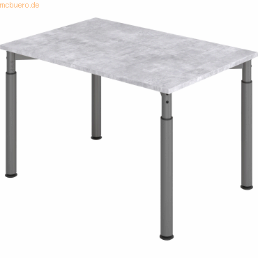 mcbuero.de Schreibtisch 120x80cm Beton/Graphit