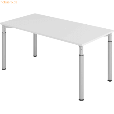 4032062183847 - VERA-ZWO - Schreibtisch mit 4-Fuß-Gestell höhenverstellbar BxT 1600 x 800 mm Platte lichtgrau Gestell alusilber 4032062183847 - VERA-ZWO - Schreibtisch mit 4-Fuß-Gestell höhenverstellbar BxT 1600 x 800 mm Platte lichtgrau Gestell alusilber