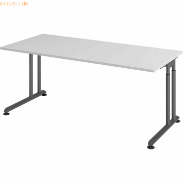 4032062183403 - Schreibtisch Breno manuelle Höheneinstellung horizontaler Kabelkanal B 1800 x T 800 x H 680-820 mm Spanplatte & Stahl Lichtgrau Graphit 4032062183403 - Schreibtisch Breno manuelle Höheneinstellung horizontaler Kabelkanal B 1800 x T 800 x H 680-820 mm Spanplatte & Stahl Lichtgrau Graphit
