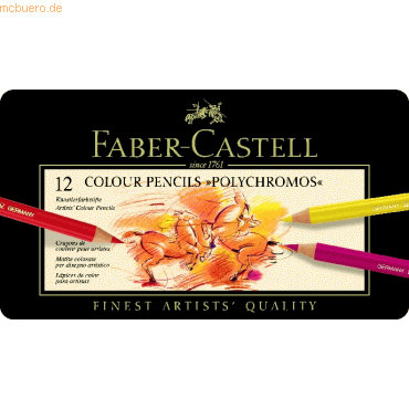 Faber Castell Künstlerfarbstift Polychromos farbig sortiert im Metalle