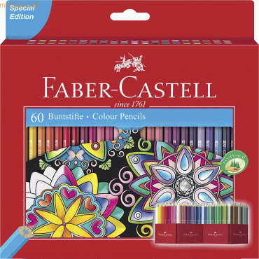 Faber Castell Farbstifte Castle farbig sortiert VE=60 Stück Etui
