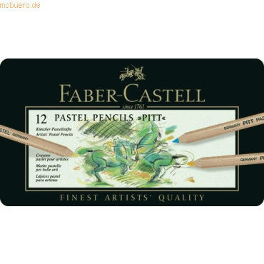 Faber Castell Pastellstift Pitt Pastell 12 Stifte farbig sortiert im M