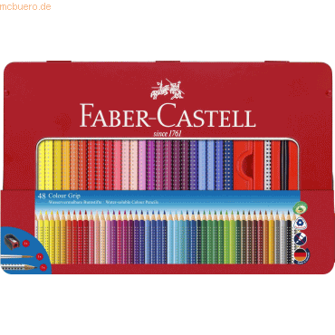 Faber Castell Farbstift Colour Grip VE=48 Stück Metalletui