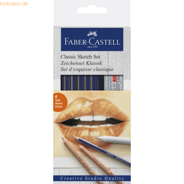 6 x Faber Castell Zeichenset Classic Sketch Set sortiert im Etui