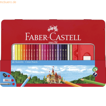 Faber Castell Buntstift hexagonal sortiert VE=48 Stück Metalletui