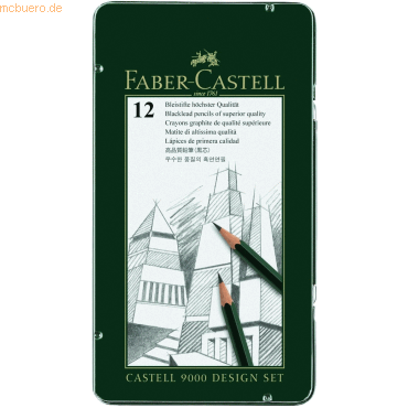 Faber Castell Bleistift Castell 9000 Härtegrade sortiert 12 Stück im M