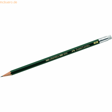 12 x Faber Castell Bleistift Castell 9000 B mit Radierer